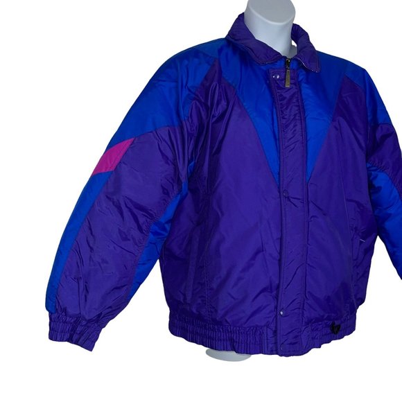 Vintage Steep Slopes Fashion Skiwear Colorblock Winter Ski Snow Gear Coat XL - Picture 4 of 10